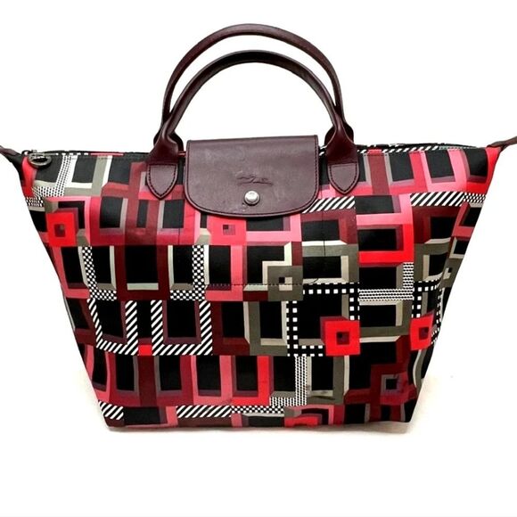 Longchamp Le Pilage Artwalk Large Shoulder Tote Bag- Opera - Picture 2 of 13